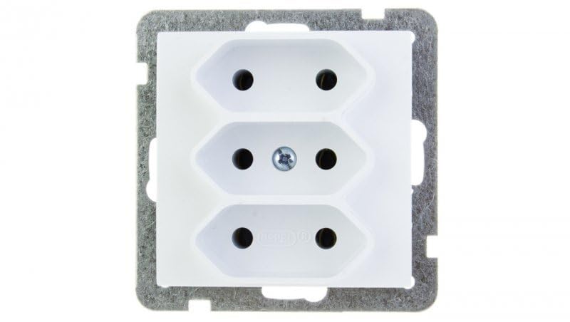 Ospel GP-3G/m/00 Socket White IP20, 2.5 A 71 mm 45 mm 71 mm