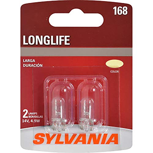 SYLVANIA - 168 Long Life Miniature - Bulb, Ideal for Interior Lighting - Map, Dome, Truck, Cargo and License Plate (Contains 2 Bulbs)