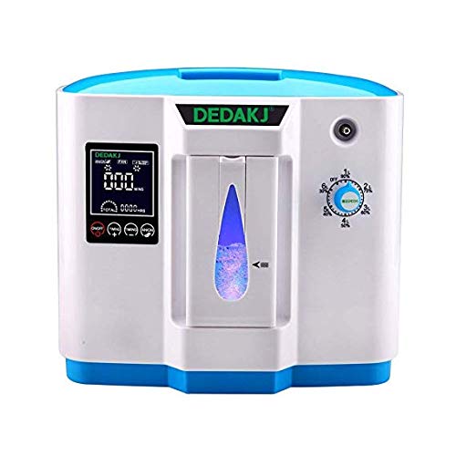SECDIN Oxygen Concentrator, 1-6L/min Adjustable Portable Oxygen Machine for Home and Travel Use, AC 110V Humidifiers - Blue, DDT-1B