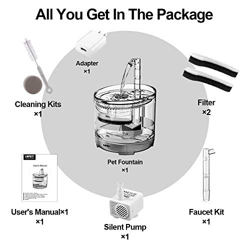 NPET Cat Water Fountain WF050TP 1.5L Automatic Pet Drinking Fountain