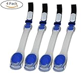 ANYTINUS 4 Pack LED Glow Armbands Bracelets Lights Up Flashlights Ankle Band Flashing Safety Light for Women Men Runners Joggers Pet Owners Cyclists with Extra Button Battery