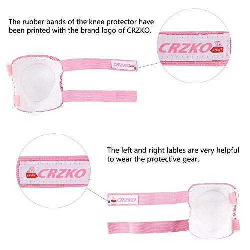 image for CRZKO Kids Protective Gear, Knee Pads and Elbow Pads 6 in 1 Set with W