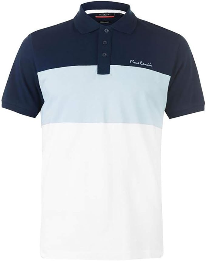 Pierre Cardin - New Season - Polo de piqué para hombre, 100% algodón, corte y costura, con cuello de piqué, con bordado de la firma