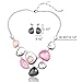 TAGOO Cute Pink Jewelry Set for Women and Girls Pendant Necklace Drop Earrings Resin Crystal Rhinestone Party&Wedding&Daily