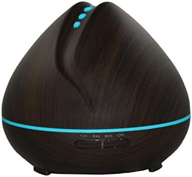 400ml Essential Oil Diffuser, Ultrasonic, Aromatherapy Wood Grain Design, 7 Color LED, Auto Shut-Off, 3 Adjustable Mist Modes, 1hr/3hr/6hr/Continuous Run Settings with Quiet Operation