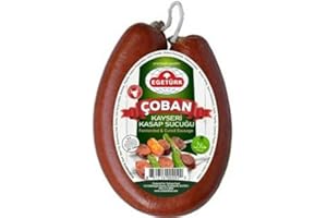Basil Grocery EgeTurk Butcher Style Fermented Cured Sausage Made with Beef Kayseri Kasap Sucuk Sausage Zabiha Halal 1lb