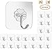 Transparent Adhesive Hooks 44 lb/ 20 kg(Max), Waterproof and Oilproof Reusable Seamless Hooks, Heavy Duty Wall Hook for Kitchen Bathroom Office-20Pack