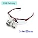 Zinnor Dentist Dental Surgical Medical Binocular Loupes Optical Glass Loupe 3.5X420mm (FBA Delivery)