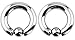 Forbidden Body Jewelry Surgical Steel Captive Bead Ring Piercing Hoops, Pair of 2g 16mm (8mm Balls)