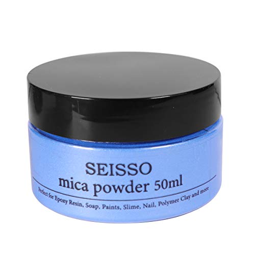 Blue Mica Powder, SEISSO Mica Powder for Epoxy Resin 1.76 oz /50g