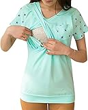 MTRNTY Women's Maternity Casual Comfortable Nursing Breast Feeding Tee Star MT31