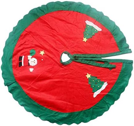 Uokoki Christmas Xmas Tree Skirt Circle Santa Claus Pattern Decoration Apron Wrap