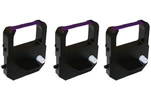 Time Clock Ribbon for Lathem 100E, 900E, 1000E, 1500E, 1600E, 5000EP, 7000E, 7500E, LT5000 (Purple, 3 Pack)