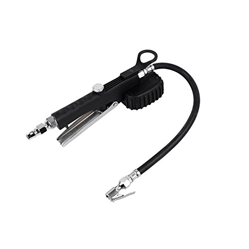 Digital Tire Pressure Gauge - Classic Portable Accurate Air Tire Inflator Pumping Gun with Rubber Hose and Quick Connecter Plug for All vehicles Car Truck Motorcycle Bike - Thumbnail 4
