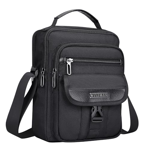 WITZMAN Crossbody Bags for Men Travel Shoulder Bag Lightweight Man Purse Small Casual Messenger Bag for Work Traveling