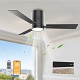 OPONL Black 42 inch Ceiling Fan with Light, Remote