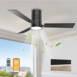 OPONL Black 42 inch Ceiling Fan with Light, Remote