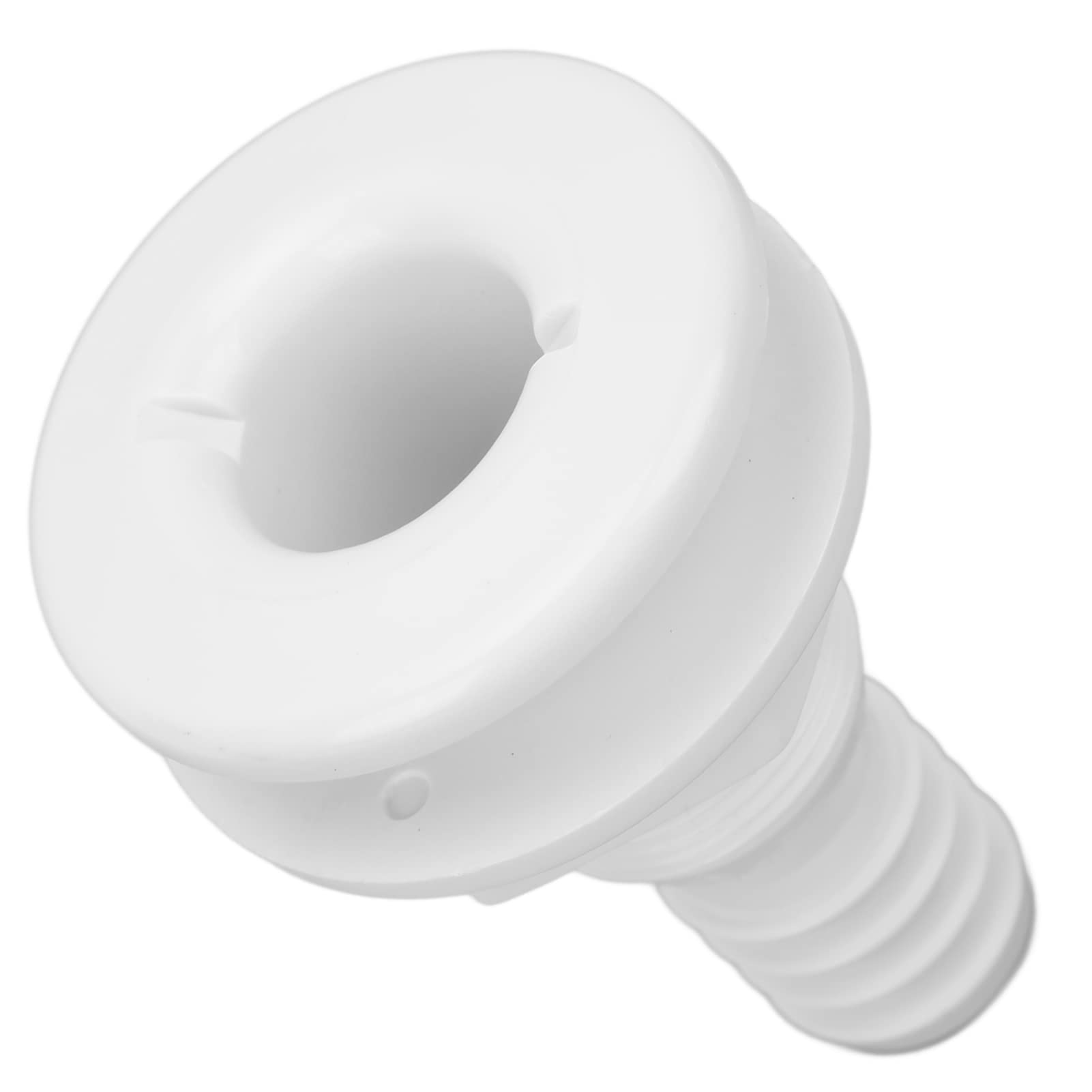 1in Thru Hull Fitting ABS Straight Impact Resistant Hose Connection Accessory for Boats Marines (White)