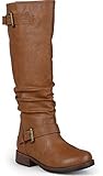 Journee Collection Womens Regular Sized and Wide-Calf Buckle Knee-High Riding Boot