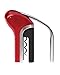 Houdini Vertical Corkscrew with Foil Cutter and Extra Spiral (Metallic Red)