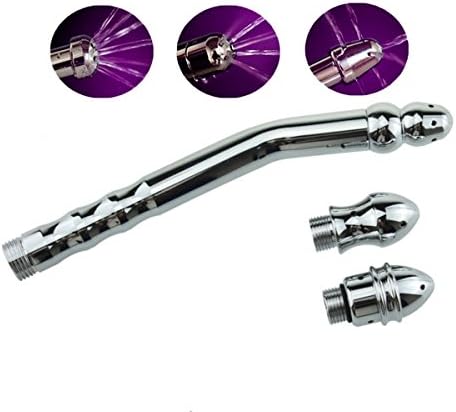 3 Heads Aluminum Enema Shower Vaginal Anal Cleaner Colonic Douche System Cleaner Rectal Syringe Anal Set (Set 2)