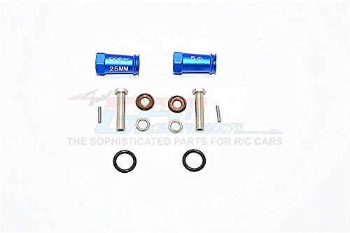 Axial SCX10 II (AX90046) / HPI Venture FJ Cruiser Upgrade Parts Aluminum Wheel Hex Adapters 25mm Width (Use For 4mm Thread Wheel Shaft & 5mm Hole Wheel) - 1Pr Set Blue