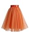 Tulle Skirts for Women Knee Length Long Adult Tutu Layered Short Prom Party Midi Skirt for Girls Yellow L