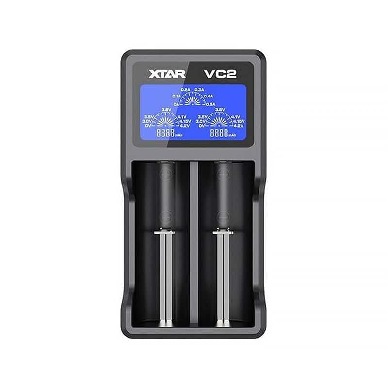 XTAR VC2 USB Charger, Portable Lithium-ion Battery Charger for 10440 14500 14650 16340 17335 17500 17670 18350 18490 18500 18650 18700 20700 21700 22650 25500 26650 Li-Ion Batteries
