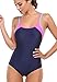Avidlove One Piece Swimsuit Womens Splice Dual Crossback Athletic Bathing Suit S-XXL
