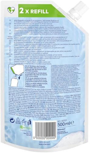 NIVEA Creme Soft Pflegeseife Nachfüllbeutel (500 ml), pflegende Handseife mit Mandel-Öl, mild duftende Flüssigseife zur sanften und hygienischen Reinigung 9