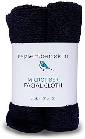 Microfiber Face Cloth: 3 count - 12" x 12" / Makeup Remover, Exfoliate &amp; Cleanse