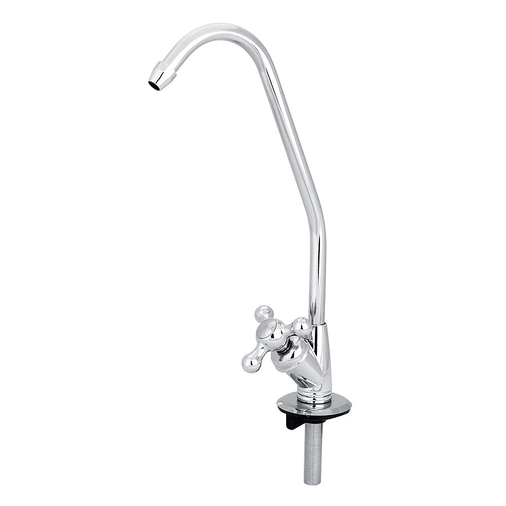 Drinking Water Filter Tap, 1/4'' Zinc Alloy Kitchen Faucet Tap Chrome Reverse Osmosis RO Drinking Water Filter Faucet Tap for Drinking Kitchen Sink Cooking