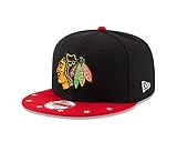 NHL Chicago Blackhawks Star Trim 9Fifty Snapback Cap, One Size, Black