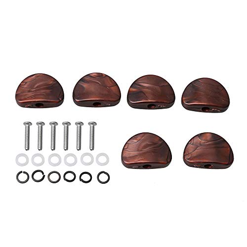 image for BQLZR Red Pearl Universal Guitar Tuner Machine Head Semicircle Buttons