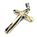 KONOV Gold Silver Stainless Steel Cross Mens Womens Necklace Pendant 24 inches Chain
