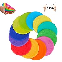 TEESUN Frisbee Kids Flying Disc Toy Outdoor Playing Lawn Game Disk Flyer Frisbee for Kindergarten Teaching Soft Silicone Colorful 6 Pack Bulk Set