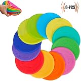 Kids Flying Disc Soft Silicone Colorful 6 Pack Bulk Outdoor Game Disk Flyer for Kindergarten Teaching Small Durable Foam Disc for Birthday Summer Beach Pool Party Favor DIY Drawing Plate