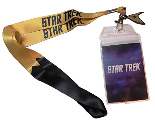 Star Trek COMMAND GOLD ID Holder LANYARD Keychain with Logo Charm