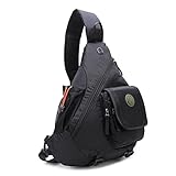 Sling Bags Chest Backpack Crossbody Book Bag For School Travel Daypack ( Black)