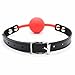 iEFiEL Open Breathable Leather Paly Buckle Belt Silicon Mouth Ball For Men Woman Red One Size