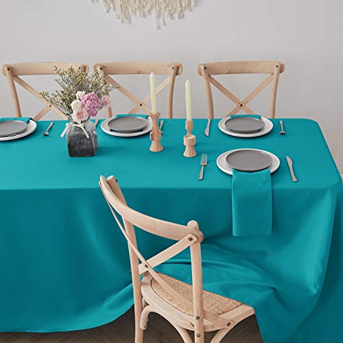 VEEYOO Rectangle Tablecloth - 90 x 156 Inch Polyester Table Cloth for 8 Foot Table - Soft Washable Oblong Caribbean Table Cloths for Wedding, Parties, Restaurant, Dinner, Buffet Table and More