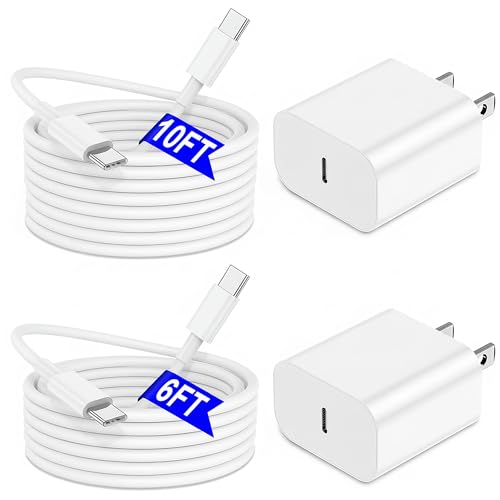 iPhone 17 16 15 Charger Fast Charging 6FT+10FT Cable, 20W USB C Charger, USBC W…