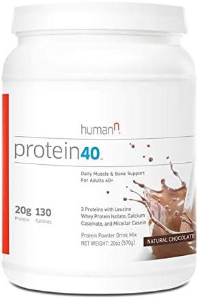 HumanN Protein40 | Complete Protein Blend for Daily Muscle and Bone Health (Chocolate, 21-Ounce)