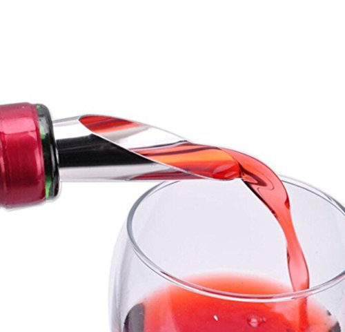 Kemilove Liquor Spirit Pourer Flow Wine Bottle Pour Spout Stopper Stainless Steel Cap