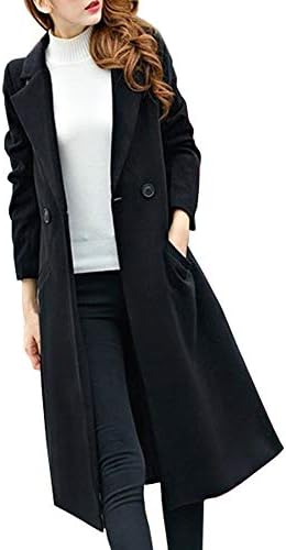 URIBAKY Womens Fashion Autumn Winter Long Woolen Coat Overcoat Parka Outwear Cardigan