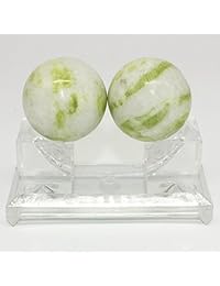 Luz verde natural Jade Baoding chino Salud Stress Ejercicio Bolas en piedra natural Craft Collection BS003