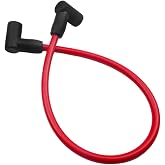 AIMCOCO Ignition Coil Wire Fit for use with Blaster 2 and Blaster 3 Ignition coils in HEI Systems, 8.5mm Silicone Red Wire, Low Resistance, 90&deg; Boot, Replace 84059