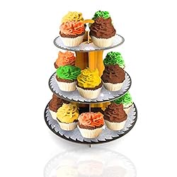3-Tier Construction Round Cardboard Cupcake Stand