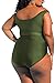 Kisscynest Women's Plus Size Swimwear 2 Piece High Waisted Swimsuit Ruffle Bikini Army Green 3XL