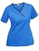 Wink 'The Charlie' Scrub Top Malibu Blue w/ Navy trim Small
